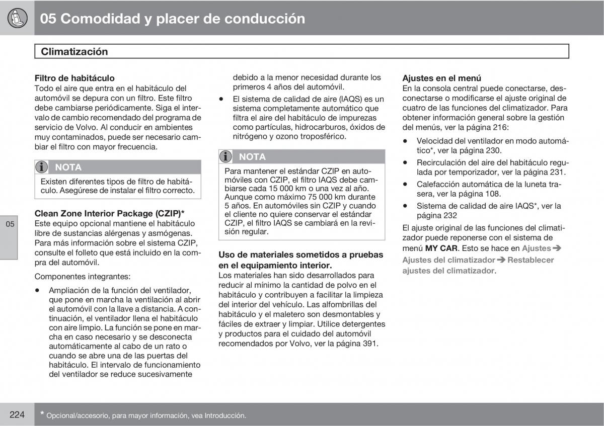 Volvo V70 III 3 manual del propietario / page 226