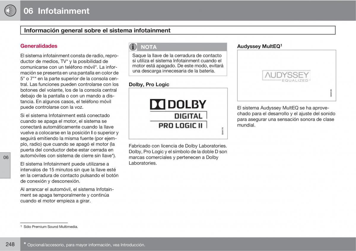 Volvo V70 III 3 manual del propietario / page 250