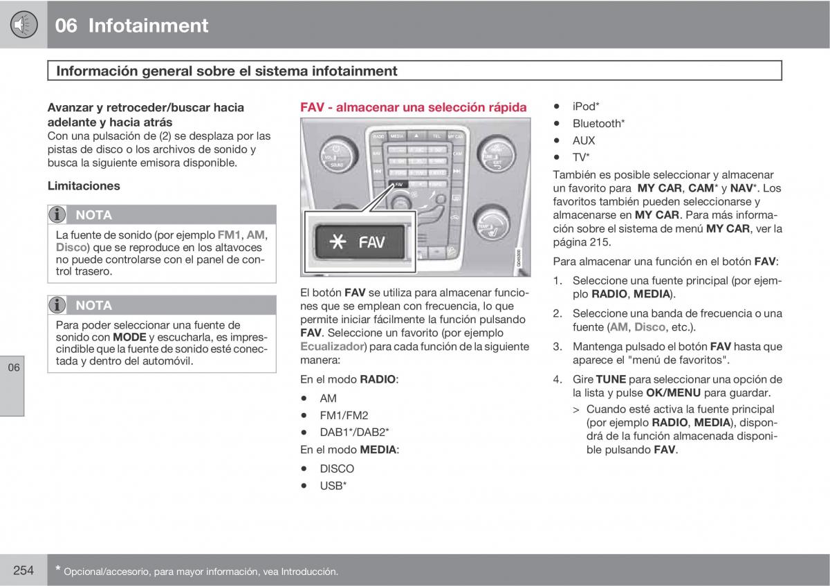 Volvo V70 III 3 manual del propietario / page 256