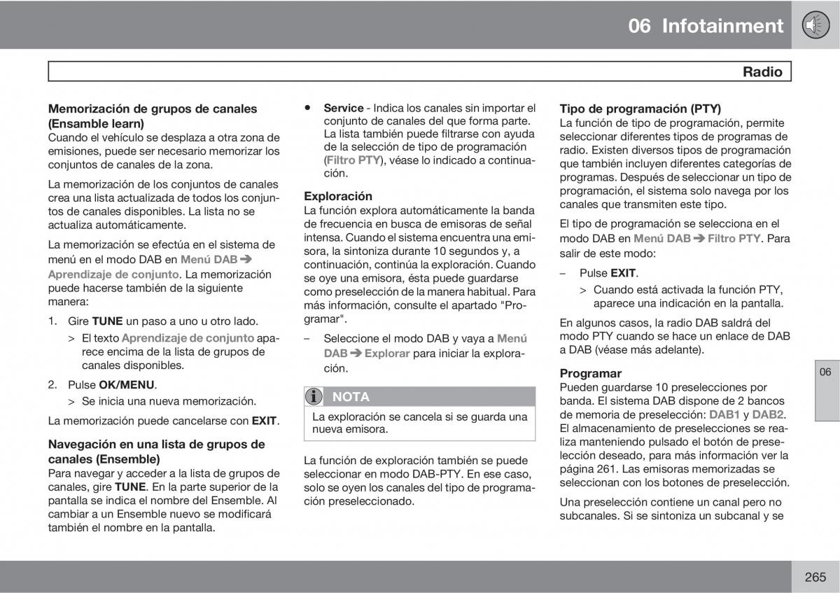 Volvo V70 III 3 manual del propietario / page 267