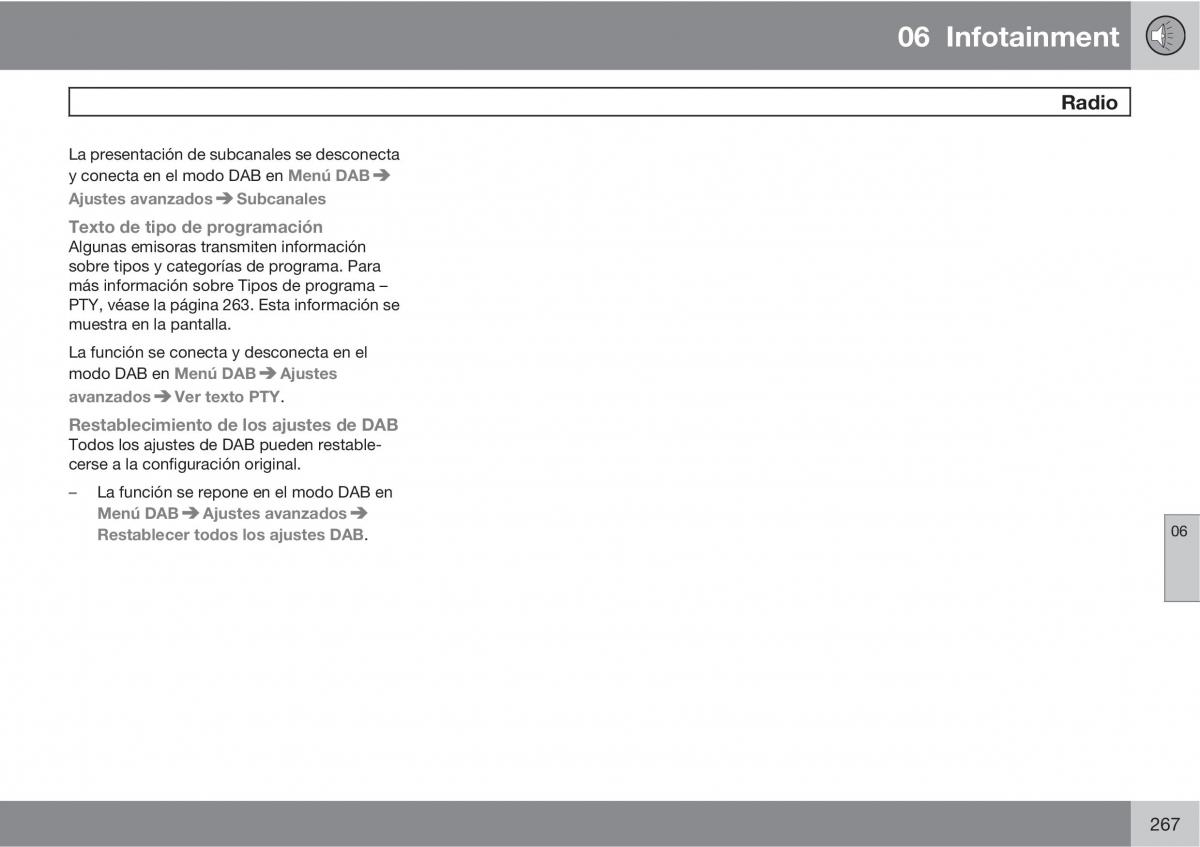 Volvo V70 III 3 manual del propietario / page 269