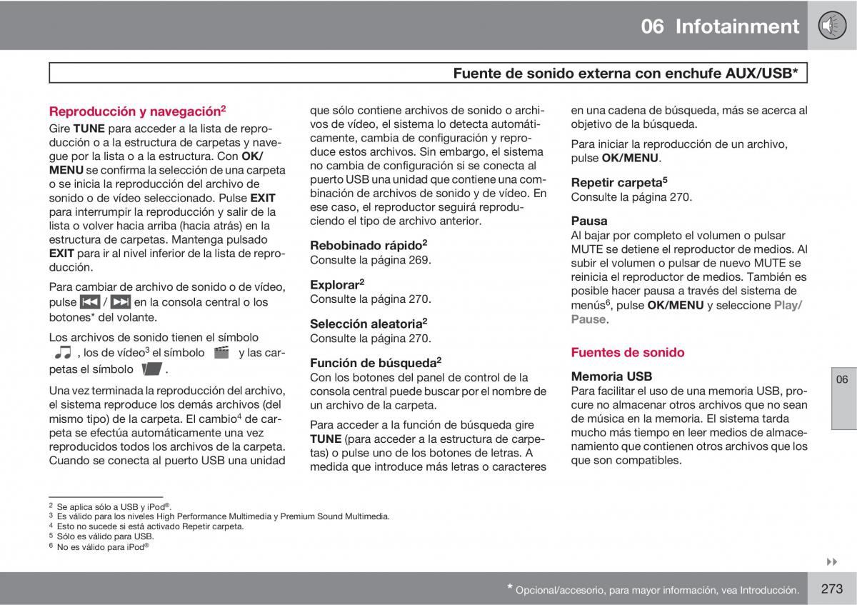 Volvo V70 III 3 manual del propietario / page 275