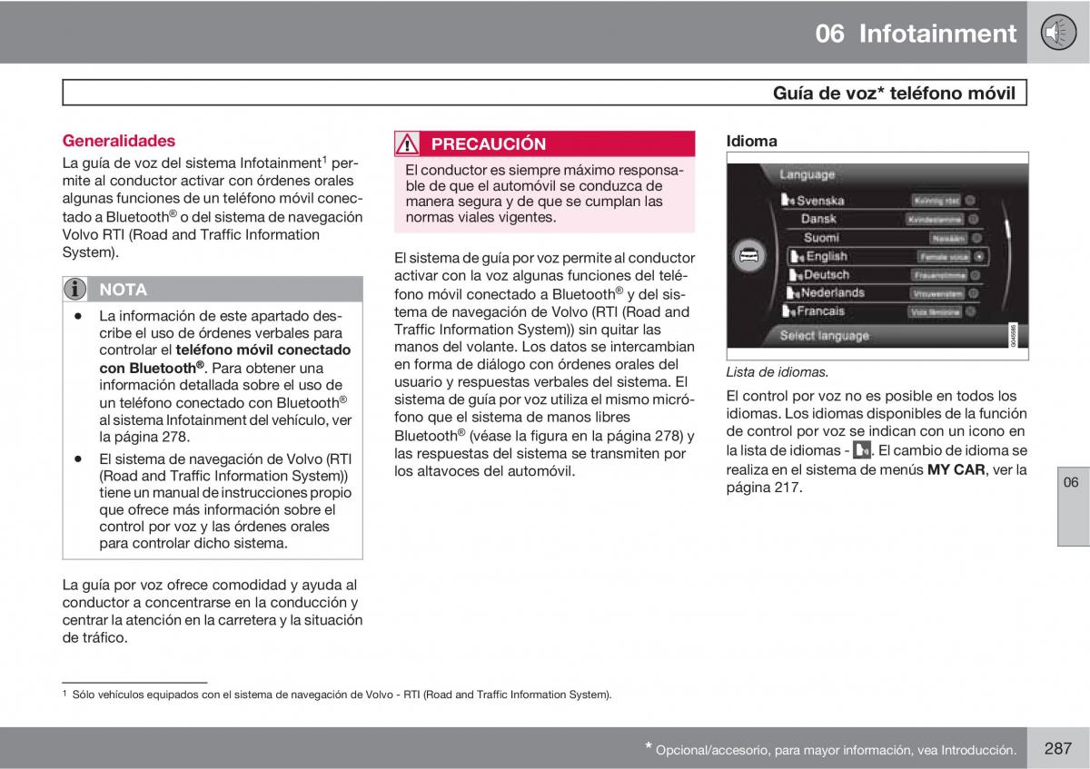 Volvo V70 III 3 manual del propietario / page 289