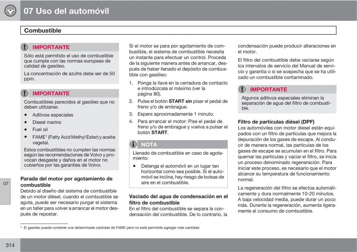 Volvo V70 III 3 manual del propietario / page 316