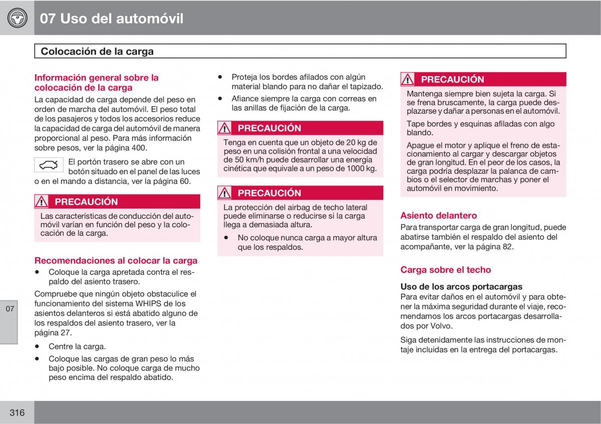 Volvo V70 III 3 manual del propietario / page 318