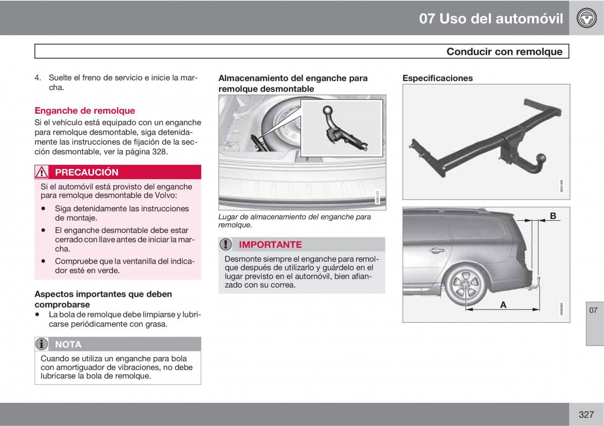 Volvo V70 III 3 manual del propietario / page 329