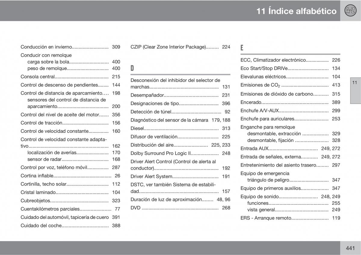 Volvo V70 III 3 manual del propietario / page 443