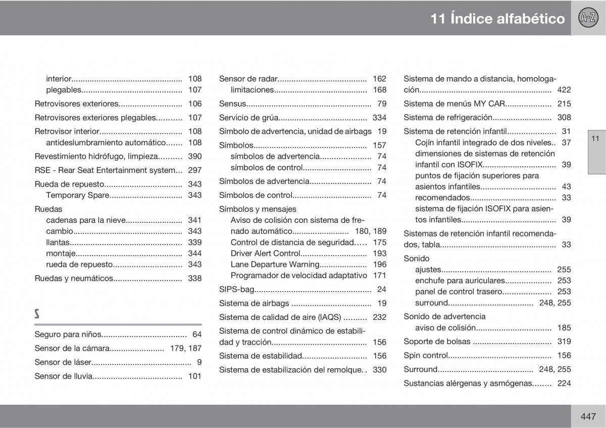 Volvo V70 III 3 manual del propietario / page 449