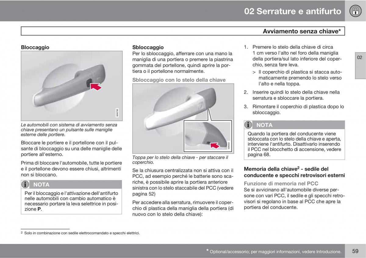 Volvo V70 III 3 manuale del proprietario / page 61