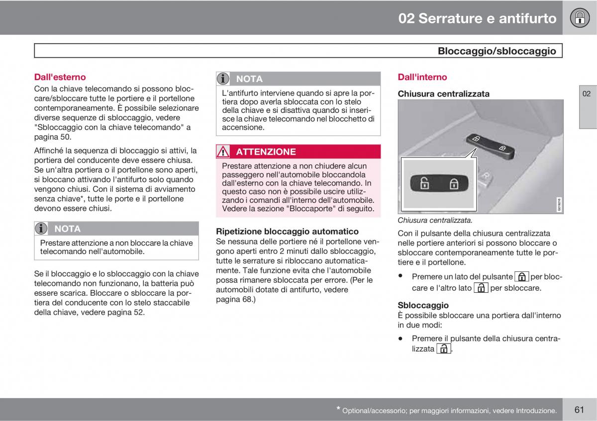 Volvo V70 III 3 manuale del proprietario / page 63