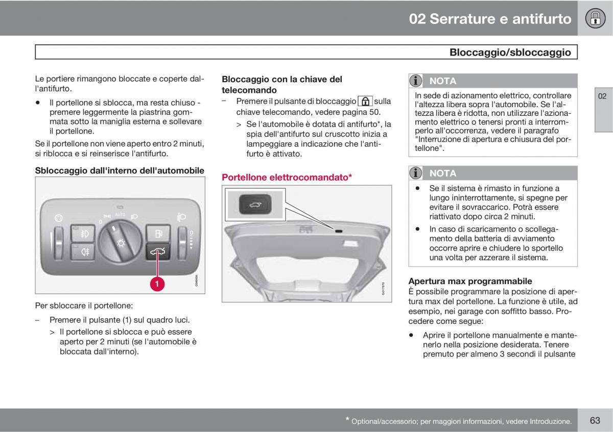 Volvo V70 III 3 manuale del proprietario / page 65