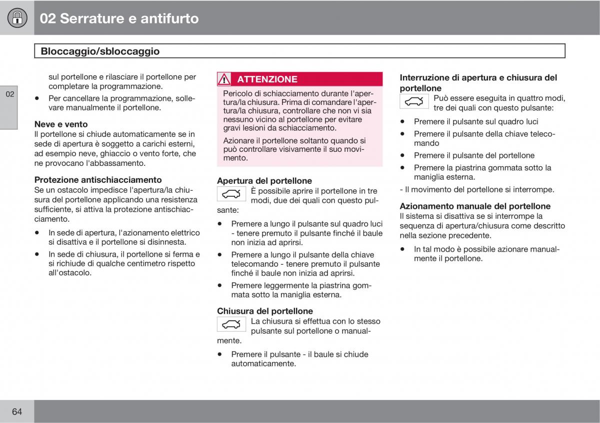 Volvo V70 III 3 manuale del proprietario / page 66