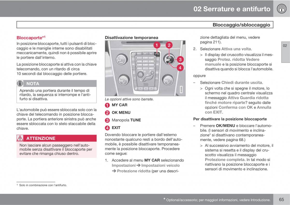 Volvo V70 III 3 manuale del proprietario / page 67