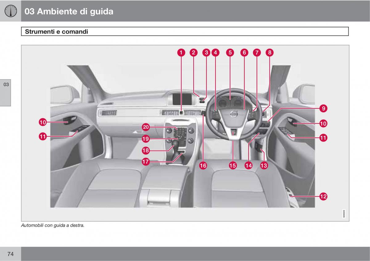 Volvo V70 III 3 manuale del proprietario / page 76