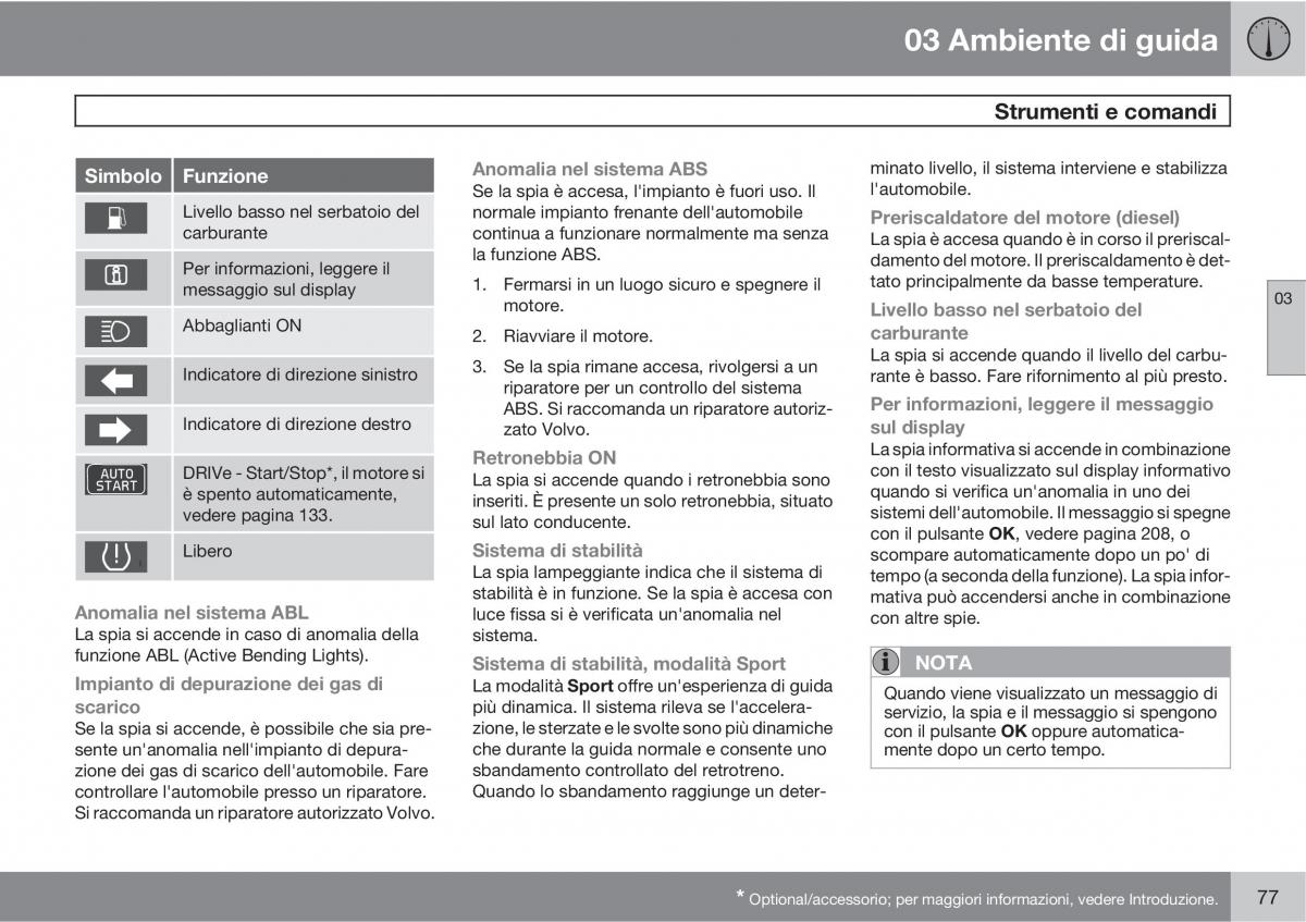 Volvo V70 III 3 manuale del proprietario / page 79