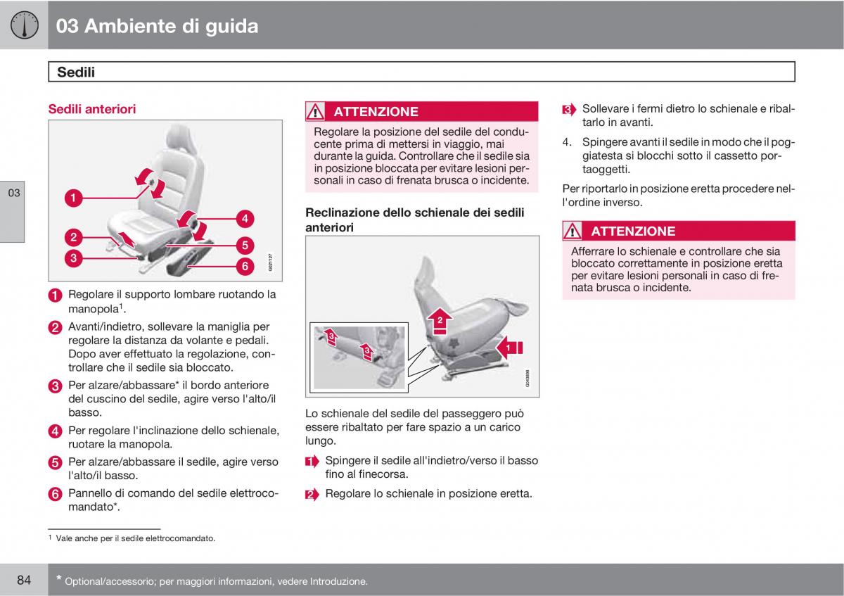 Volvo V70 III 3 manuale del proprietario / page 86