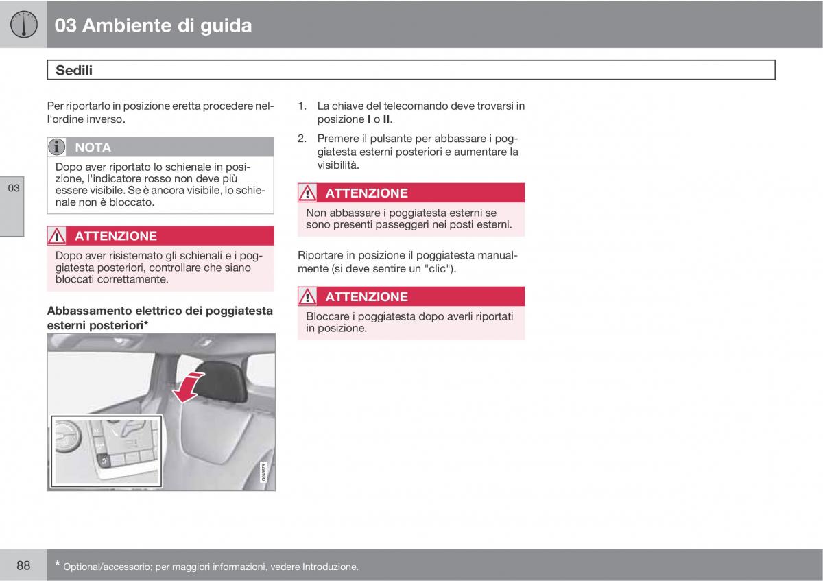 Volvo V70 III 3 manuale del proprietario / page 90