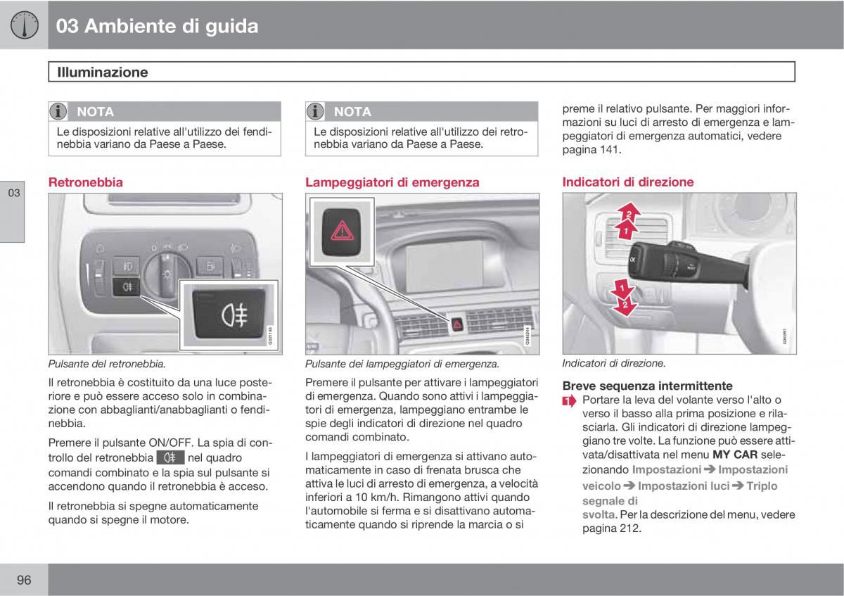 Volvo V70 III 3 manuale del proprietario / page 98