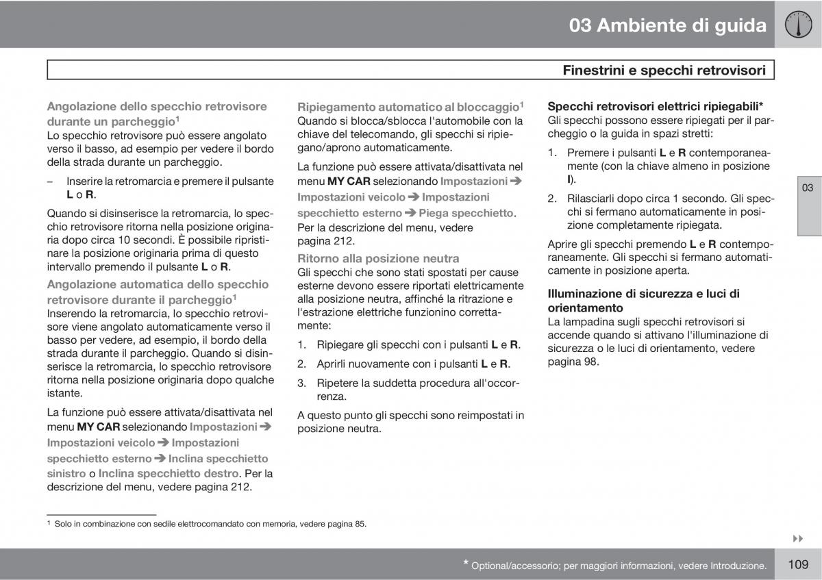 Volvo V70 III 3 manuale del proprietario / page 111