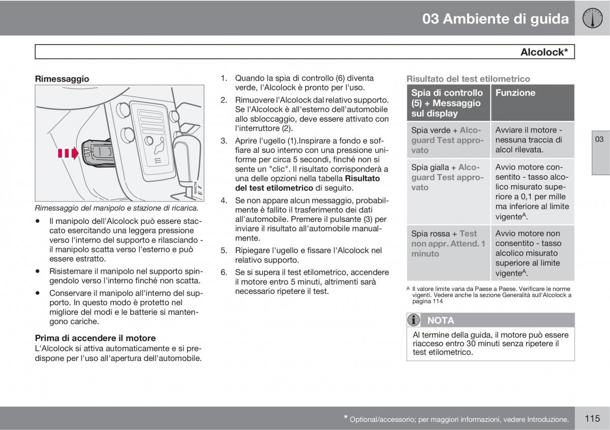 Volvo V70 III 3 manuale del proprietario / page 117