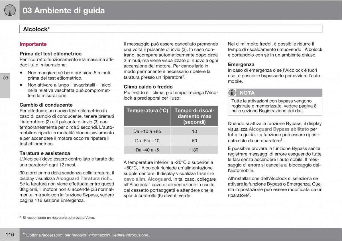 Volvo V70 III 3 manuale del proprietario / page 118