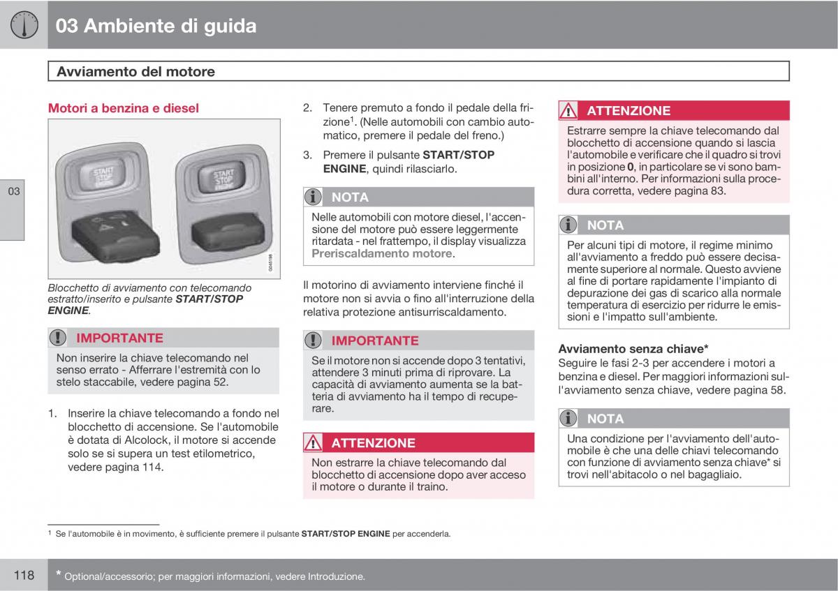 Volvo V70 III 3 manuale del proprietario / page 120