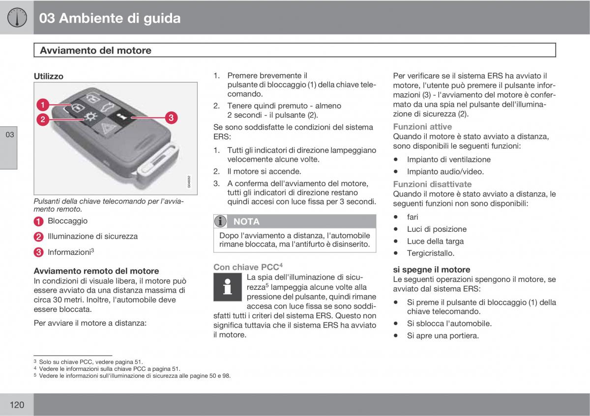 Volvo V70 III 3 manuale del proprietario / page 122