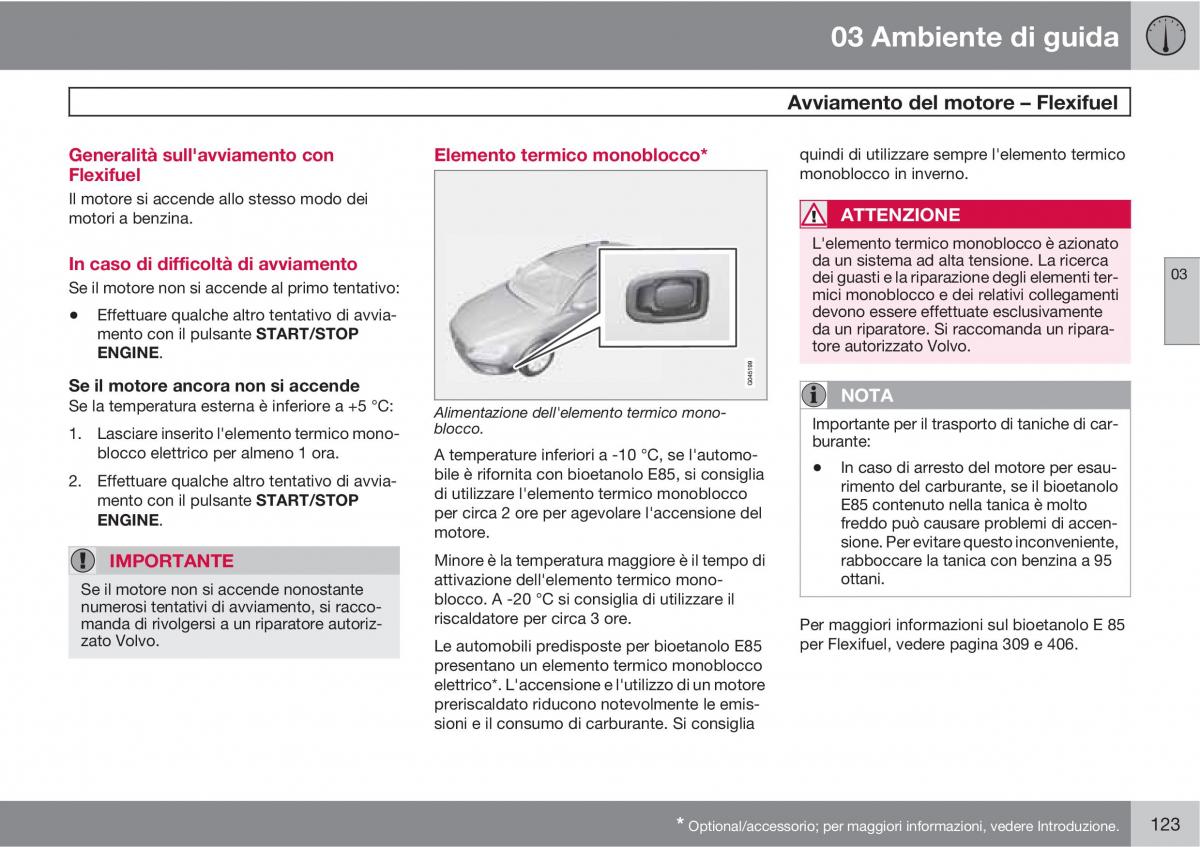 Volvo V70 III 3 manuale del proprietario / page 125