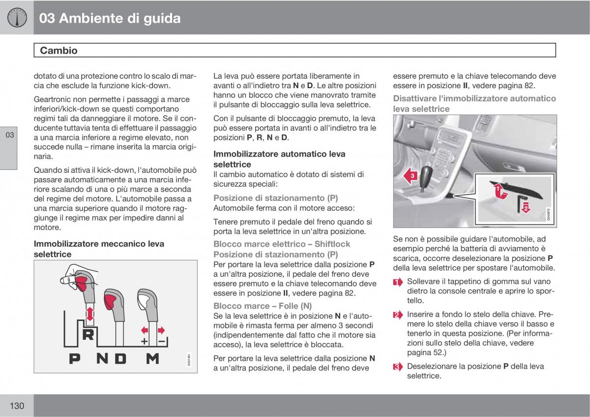 Volvo V70 III 3 manuale del proprietario / page 132