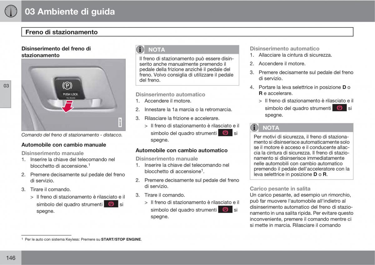 Volvo V70 III 3 manuale del proprietario / page 148