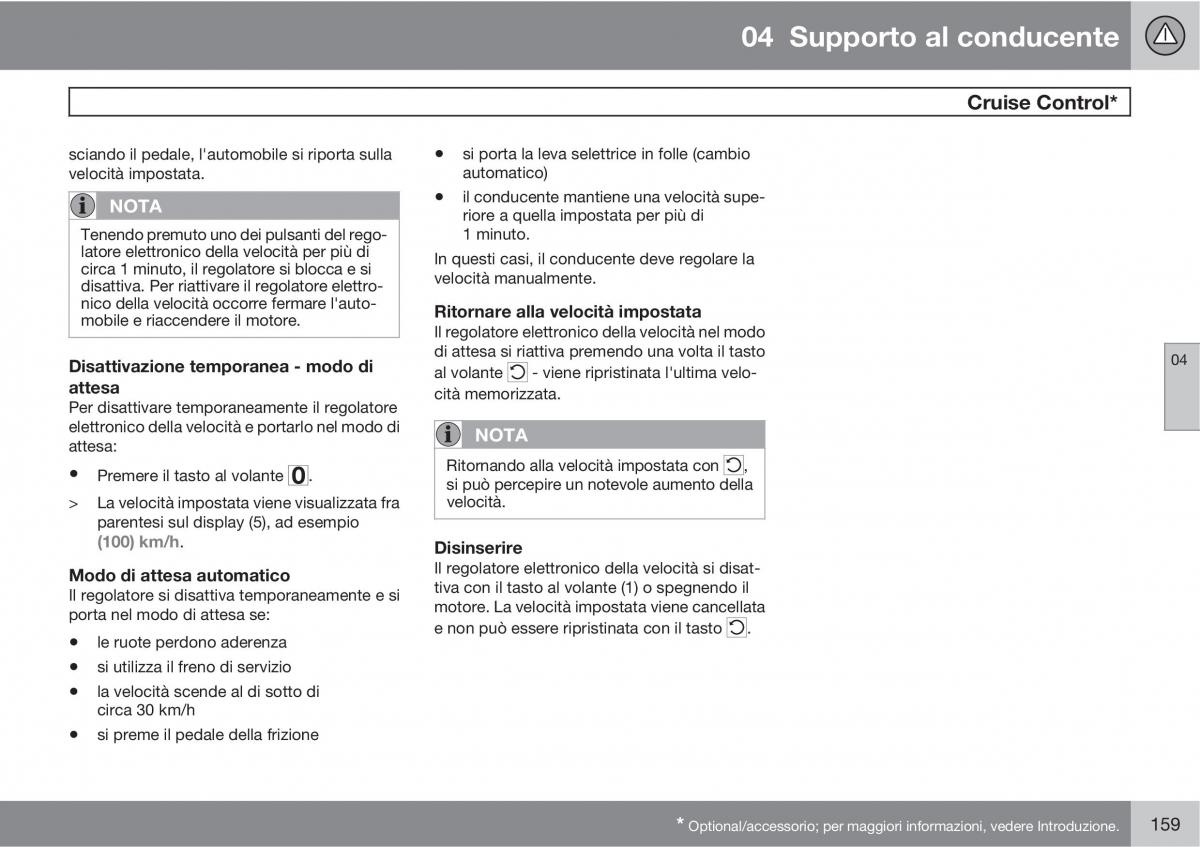 Volvo V70 III 3 manuale del proprietario / page 161