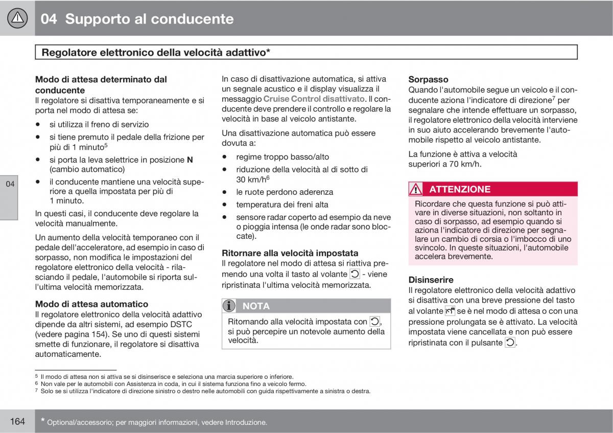 Volvo V70 III 3 manuale del proprietario / page 166