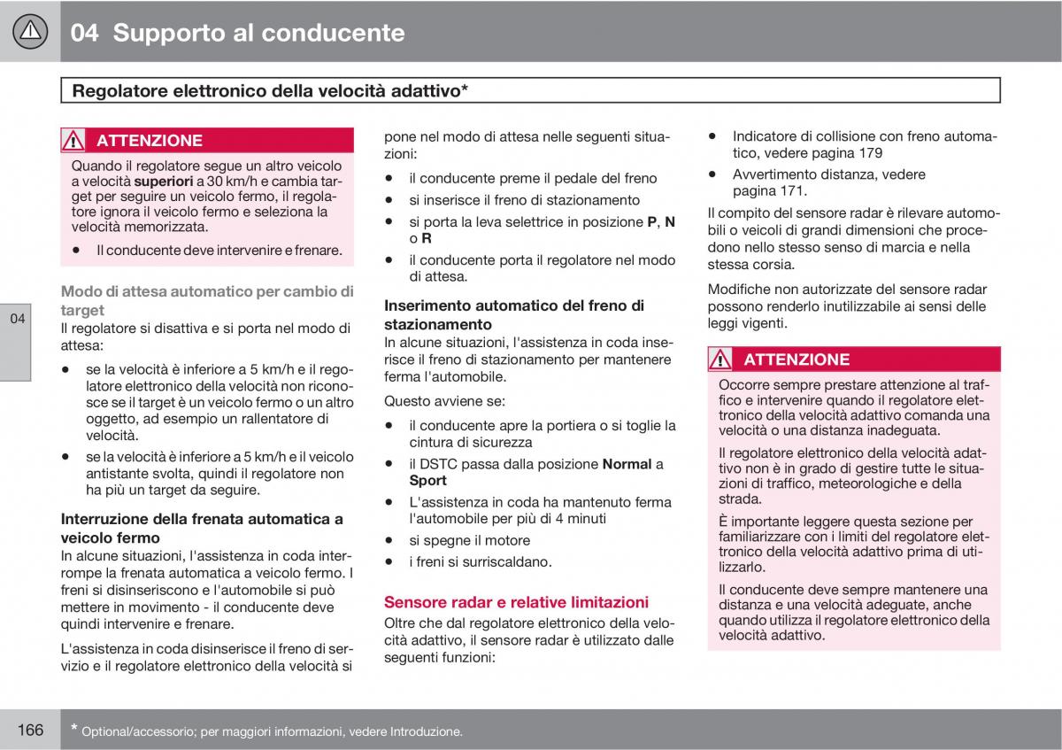 Volvo V70 III 3 manuale del proprietario / page 168