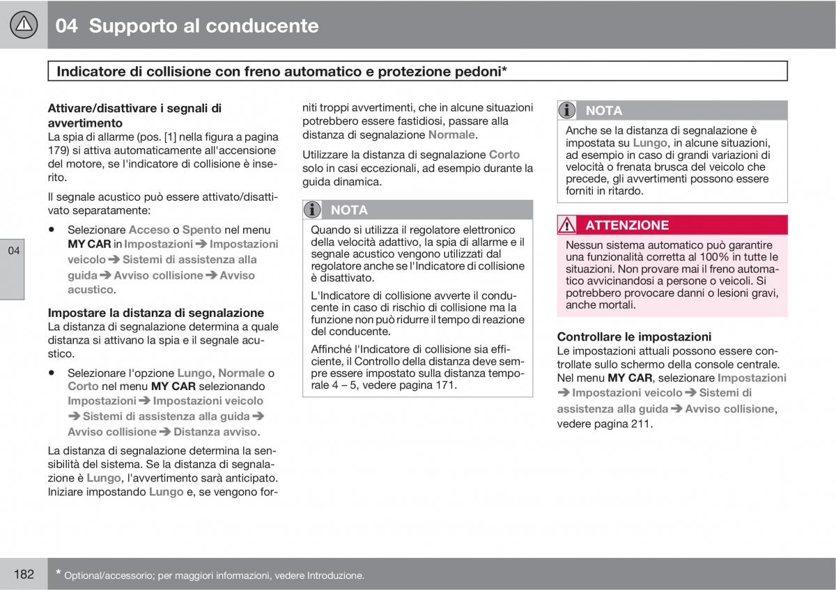 Volvo V70 III 3 manuale del proprietario / page 184