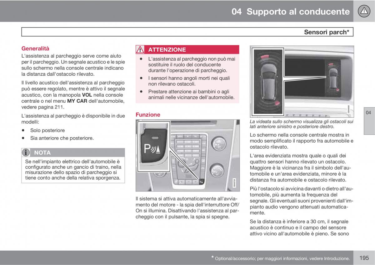 Volvo V70 III 3 manuale del proprietario / page 197