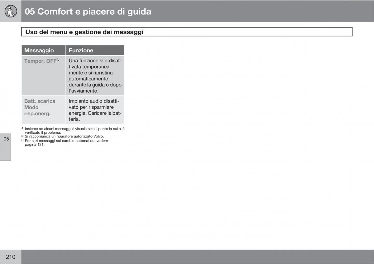 Volvo V70 III 3 manuale del proprietario / page 212