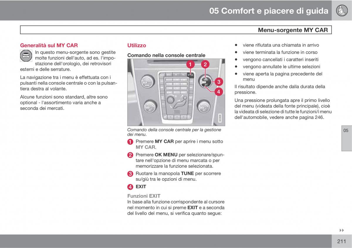 Volvo V70 III 3 manuale del proprietario / page 213