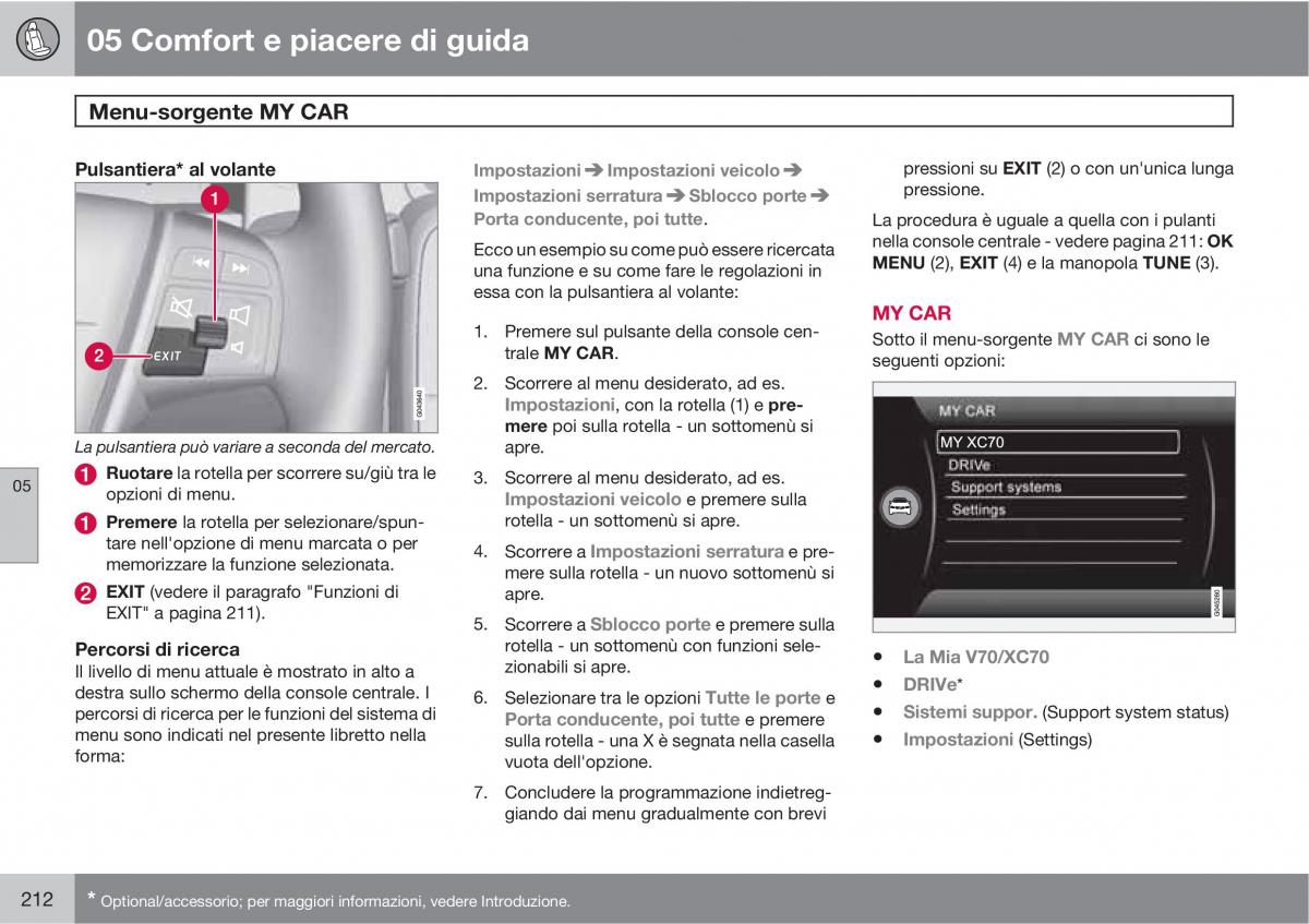 Volvo V70 III 3 manuale del proprietario / page 214