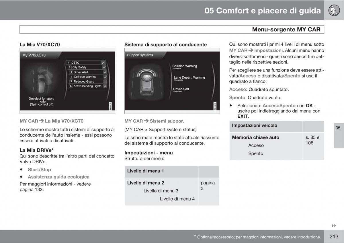 Volvo V70 III 3 manuale del proprietario / page 215