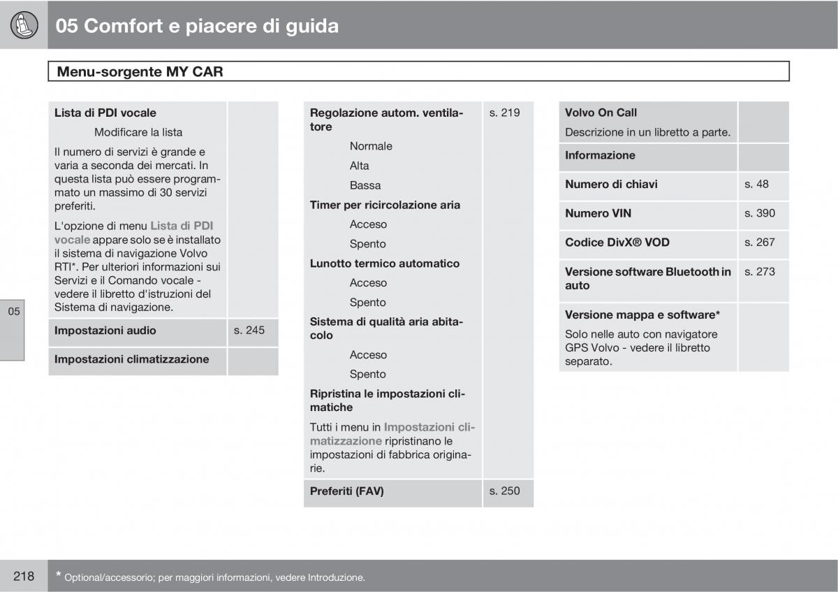 Volvo V70 III 3 manuale del proprietario / page 220