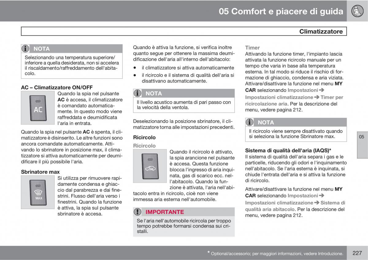 Volvo V70 III 3 manuale del proprietario / page 229