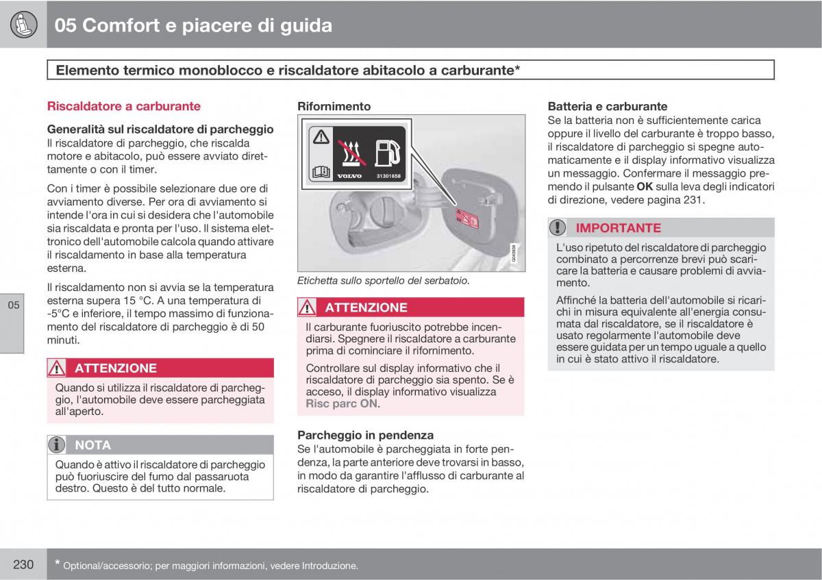 Volvo V70 III 3 manuale del proprietario / page 232