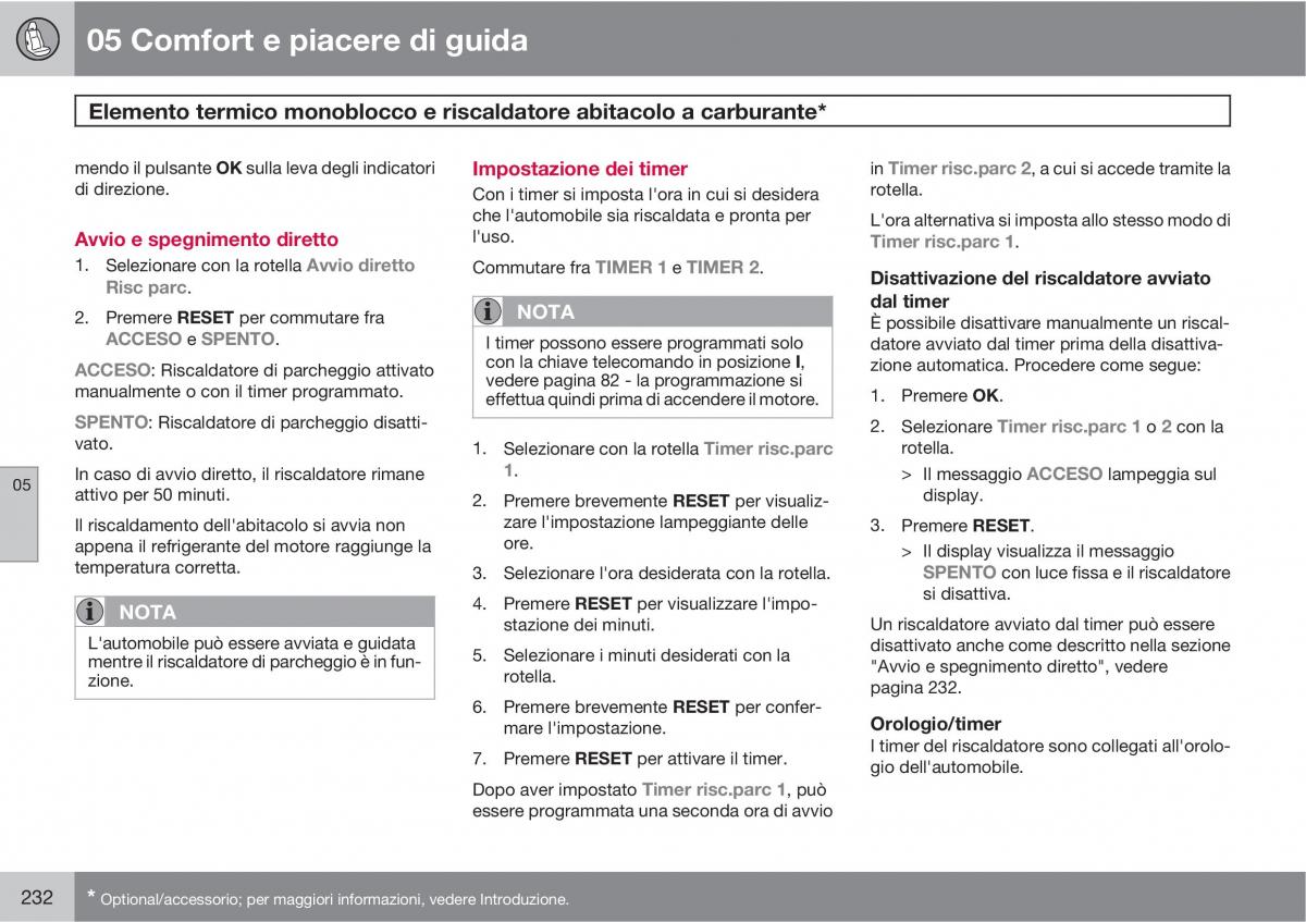 Volvo V70 III 3 manuale del proprietario / page 234