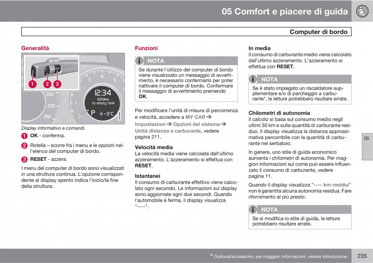 Volvo V70 III 3 manuale del proprietario / page 237