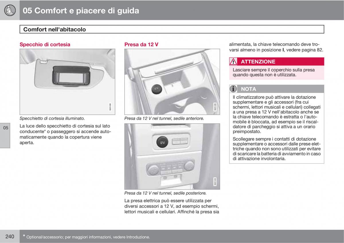 Volvo V70 III 3 manuale del proprietario / page 242