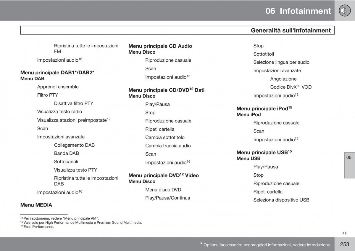 Volvo V70 III 3 manuale del proprietario / page 255