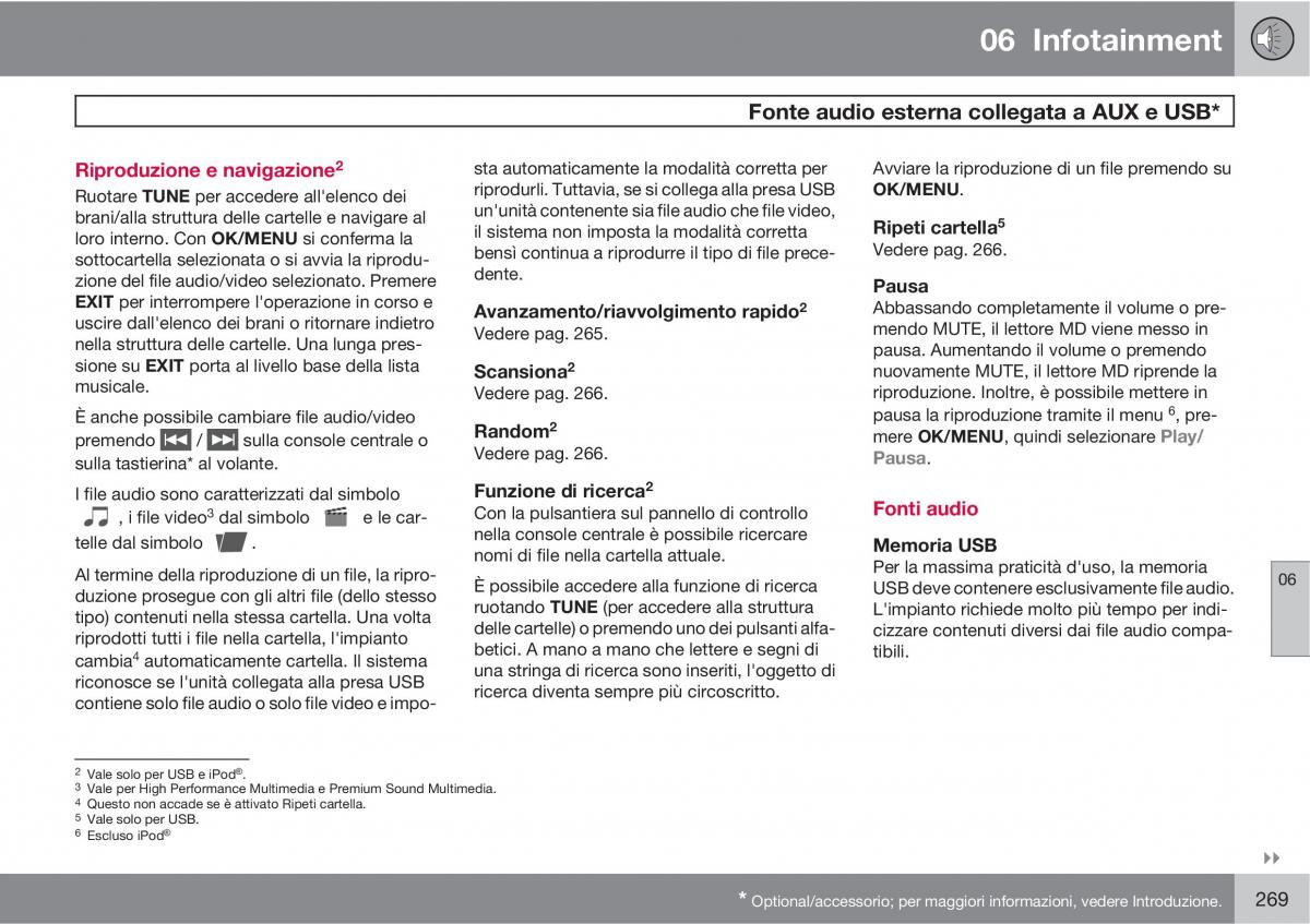 Volvo V70 III 3 manuale del proprietario / page 271