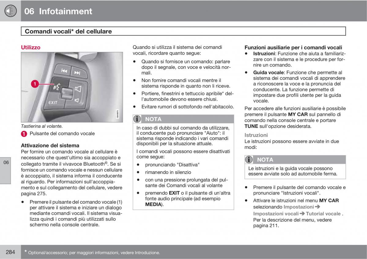 Volvo V70 III 3 manuale del proprietario / page 286