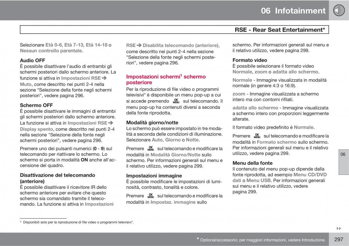 Volvo V70 III 3 manuale del proprietario / page 299