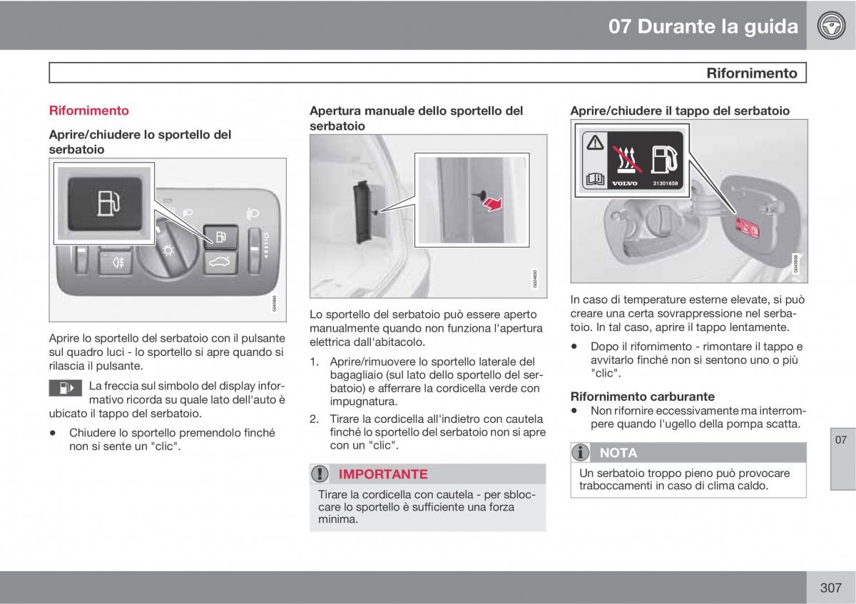 Volvo V70 III 3 manuale del proprietario / page 309